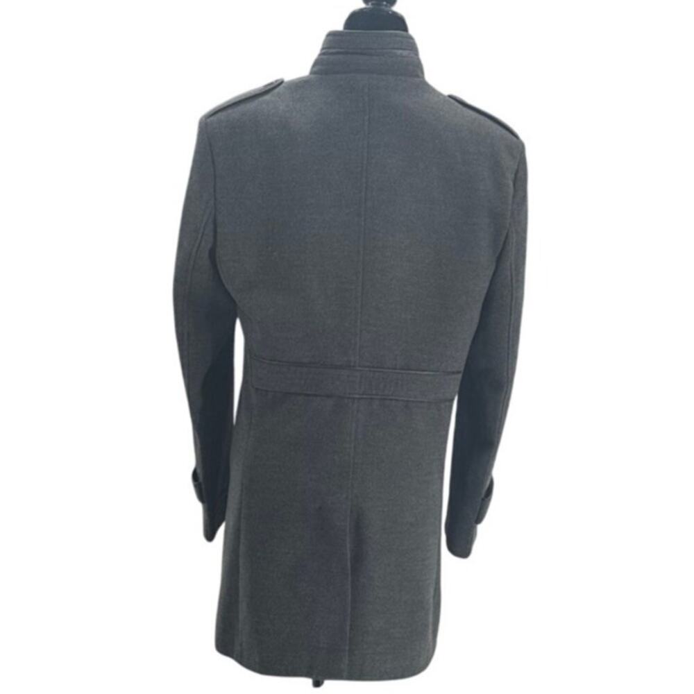 LORETA Gray Formal Coat Stand Up Collar Women's Large Men Med - Picture 3 of 9